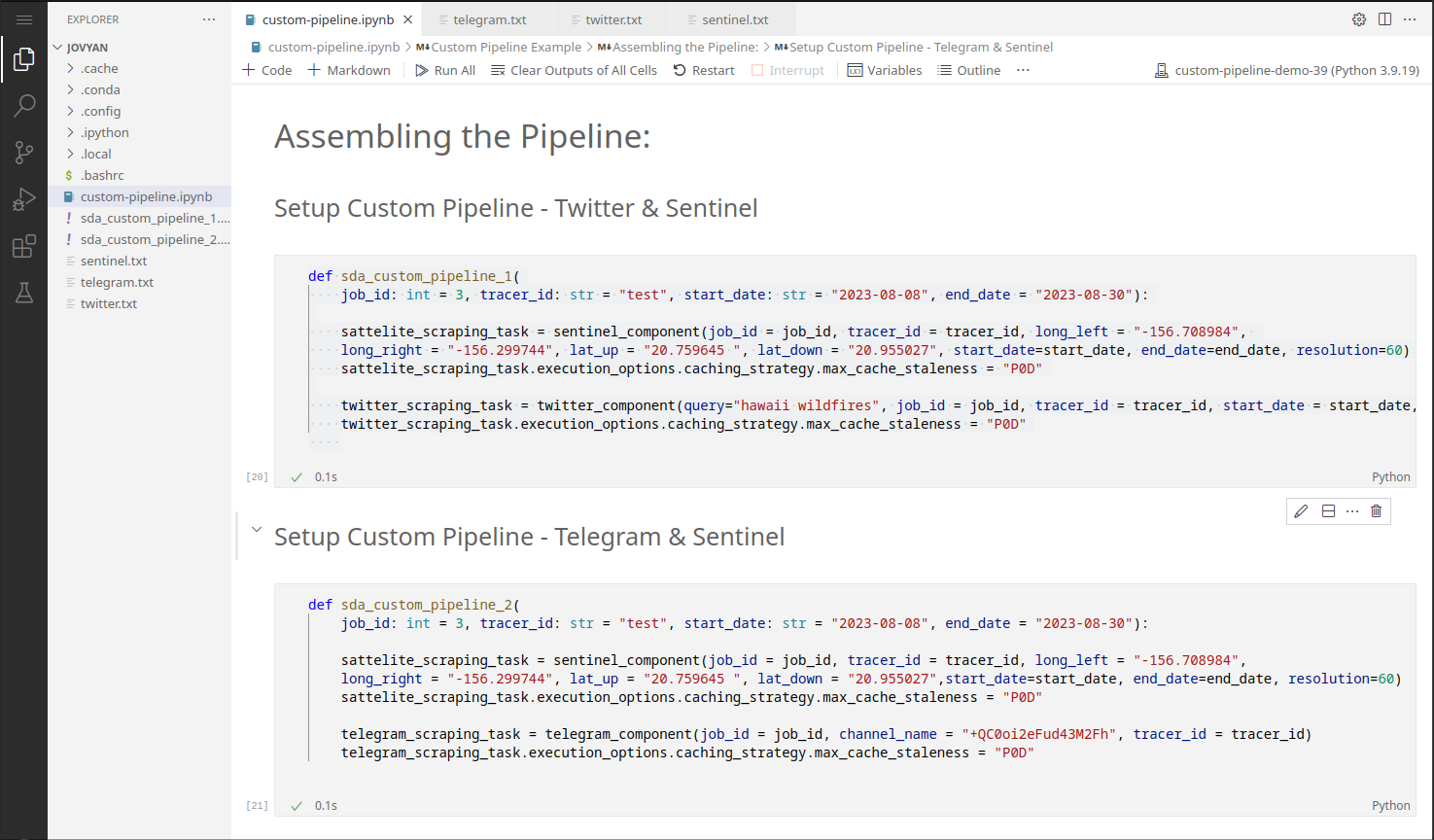 assemble custom pipelines